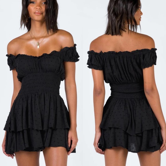 Princess Polly Pants - Princess Polly Women's Black The Love Galore Off Shoulder Romper Size 6